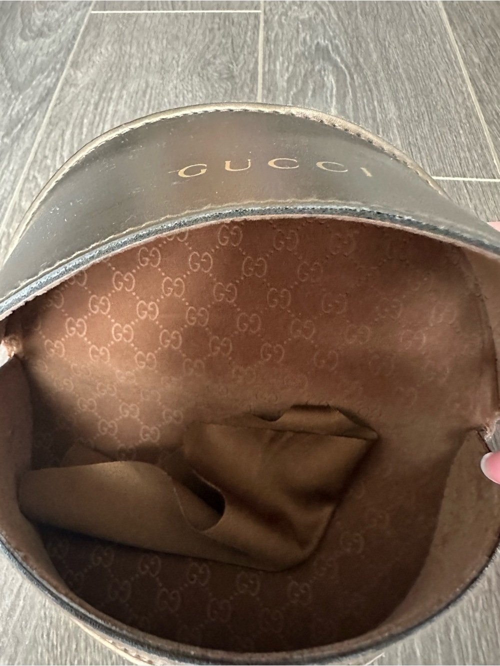 Gucci Brown Leather Sunglasses Case with Logo - Picture 4 of 5